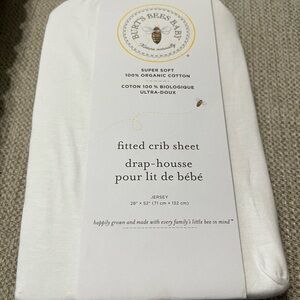 NEW Burt’s Bees Baby Super Soft Organic Fitted Crib Sheet White